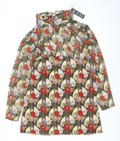 Topshop Women’s Multicoloured Floral Shift Dress Size 8