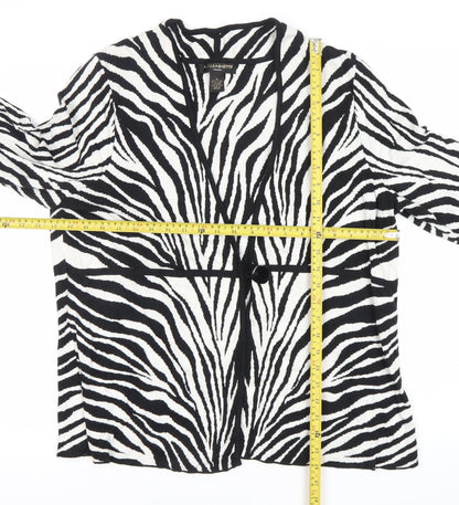 A. Giannetti Women’s 2XL Black White Zebra Print Cotton Cardigan