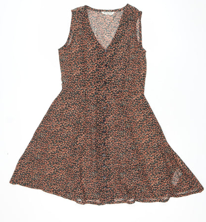 Brave Soul Womens Multicoloured XS A-Line Floral Midi Dress