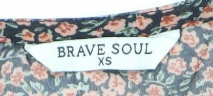 Brave Soul Womens Multicoloured XS A-Line Floral Midi Dress
