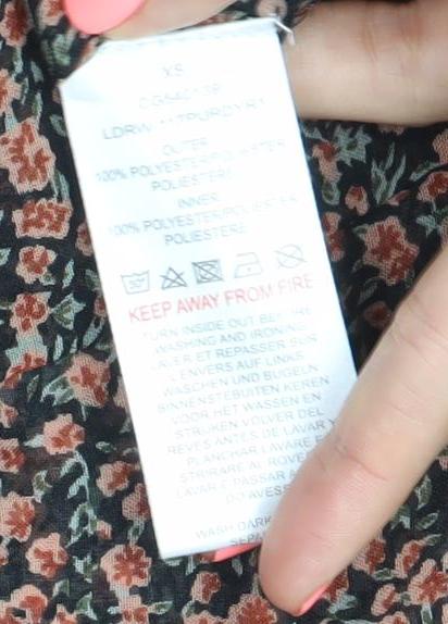 Brave Soul Womens Multicoloured XS A-Line Floral Midi Dress