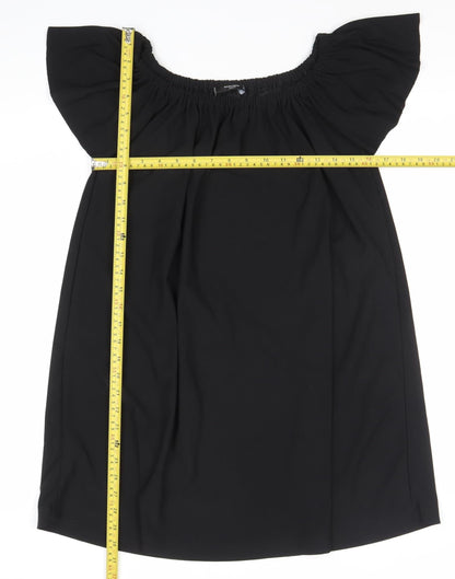 Mango Women’s Black Off Shoulder Shift Dress S Short Sleeve
