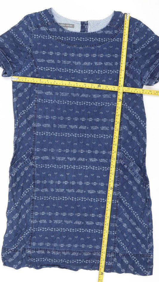 Laura Ashley Women’s Blue Floral Shift Dress Size 12 Boho Casual