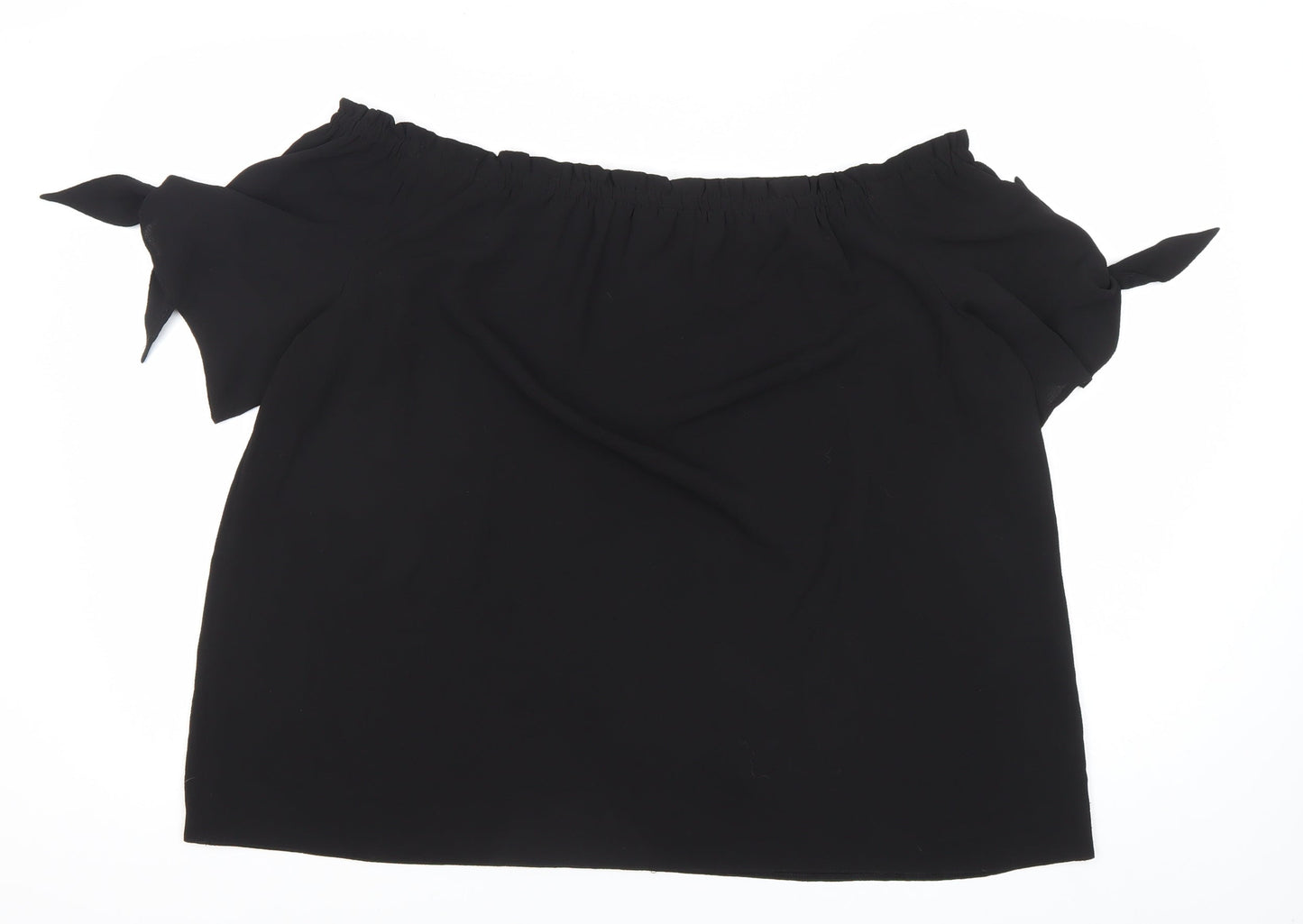 Dorothy Perkins Women Black Size 20 Off Shoulder Bow Sleeve Blouse