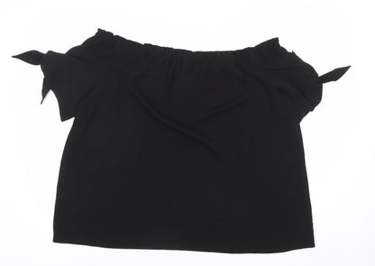 Dorothy Perkins Women Black Size 20 Off Shoulder Bow Sleeve Blouse