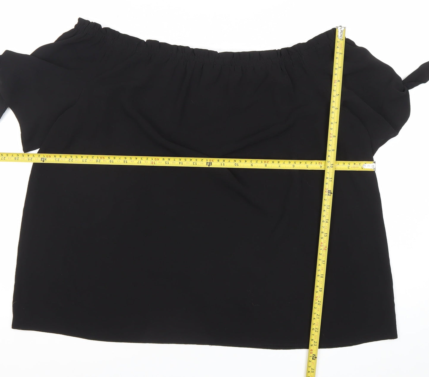 Dorothy Perkins Women Black Size 20 Off Shoulder Bow Sleeve Blouse