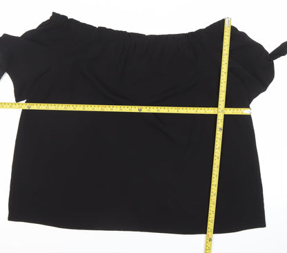 Dorothy Perkins Women Black Size 20 Off Shoulder Bow Sleeve Blouse