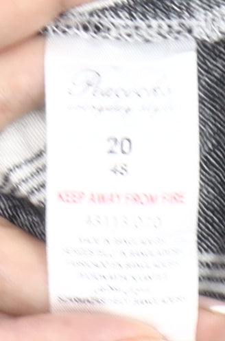 Peacocks Women’s Black White Striped Shift Dress Size 20 Linen Blend