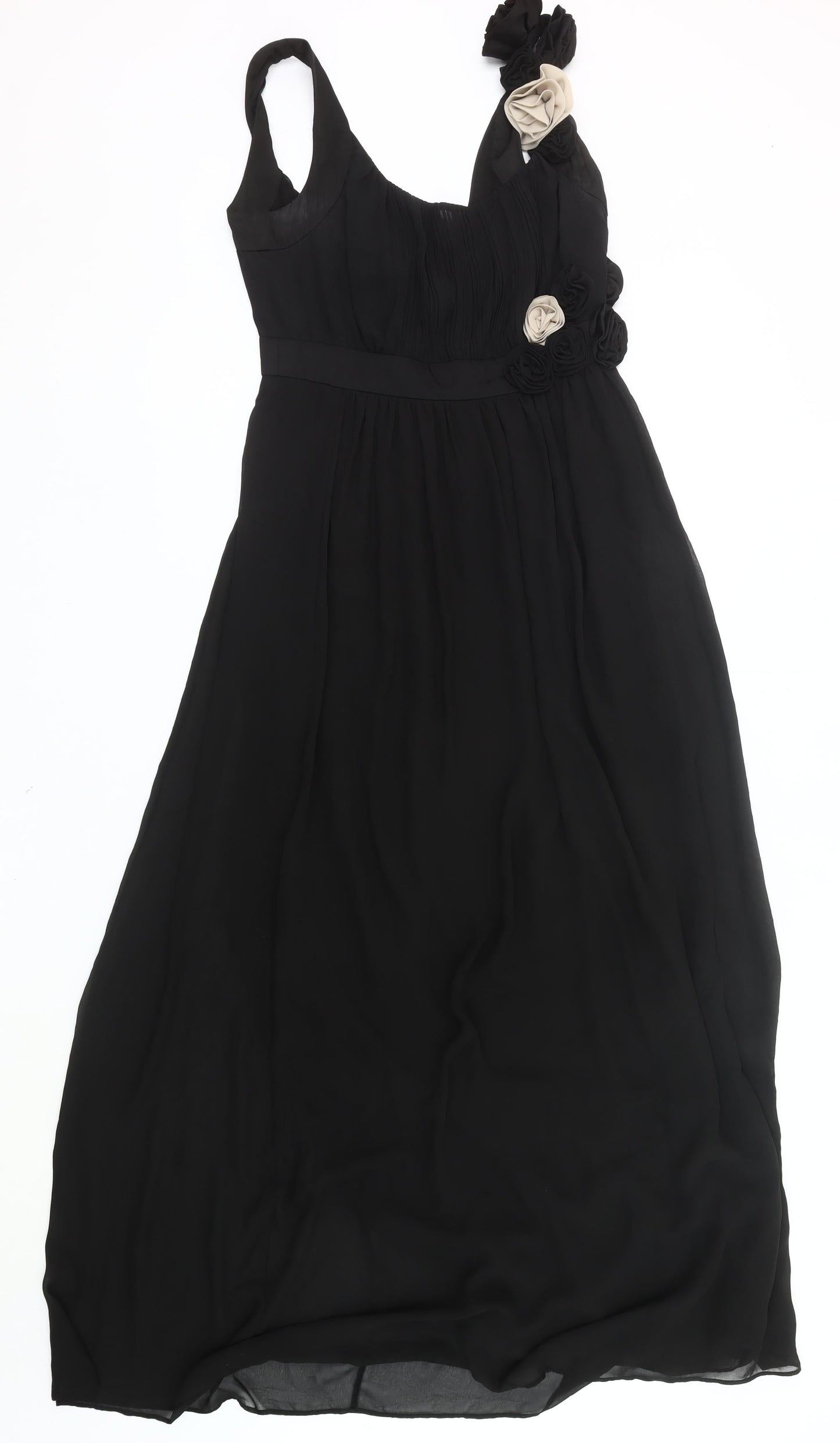 Next Womens Black Size 8 Maxi Scoop Neck Formal Evening Dress