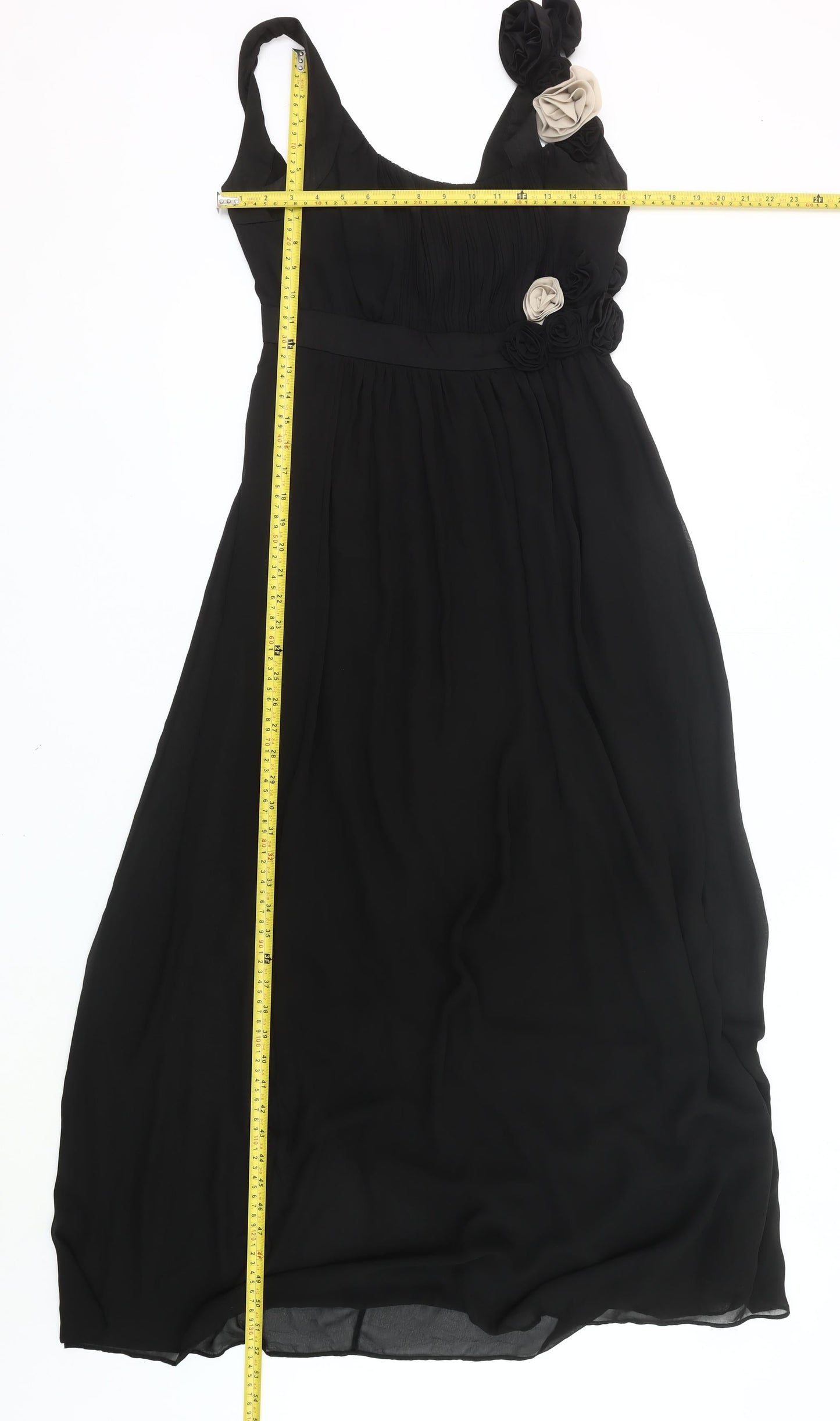 Next Womens Black Size 8 Maxi Scoop Neck Formal Evening Dress