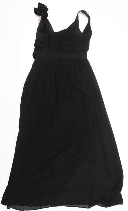 Next Womens Black Size 8 Maxi Scoop Neck Formal Evening Dress