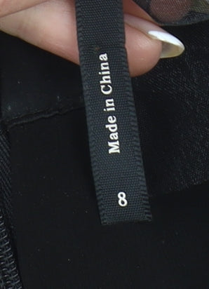 Next Womens Black Size 8 Maxi Scoop Neck Formal Evening Dress