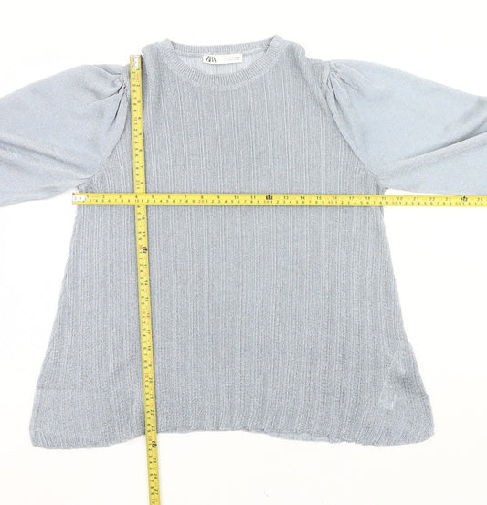 Womens UK Size M Zara Grey Pullover Jumper