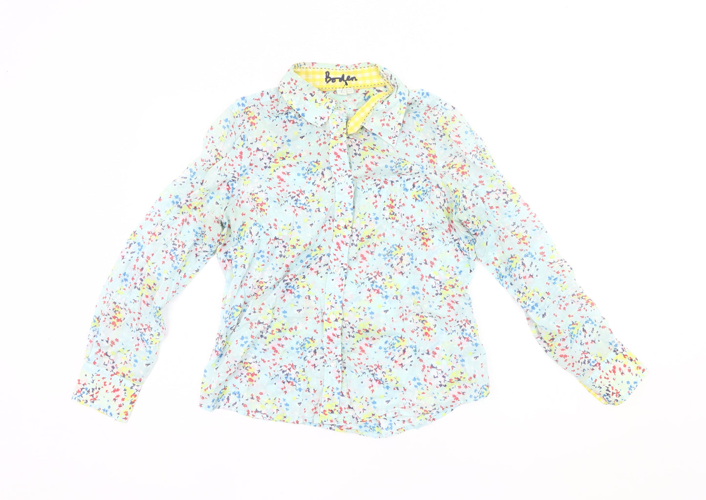Boden Womens Multicoloured Floral Cotton Button-Up Shirt UK 12P