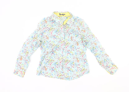 Boden Womens Multicoloured Floral Cotton Button-Up Shirt UK 12P