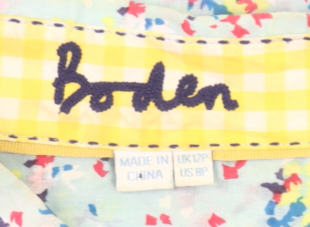 Boden Womens Multicoloured Floral Cotton Button-Up Shirt UK 12P