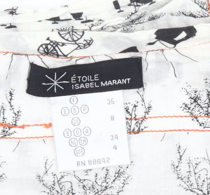 Étoile Isabel Marant Womens White Blouse UK 8 Tunic Long Sleeve