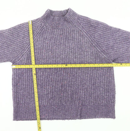 Tu Women’s Purple Chunky Knit Mock Neck Jumper Size 18