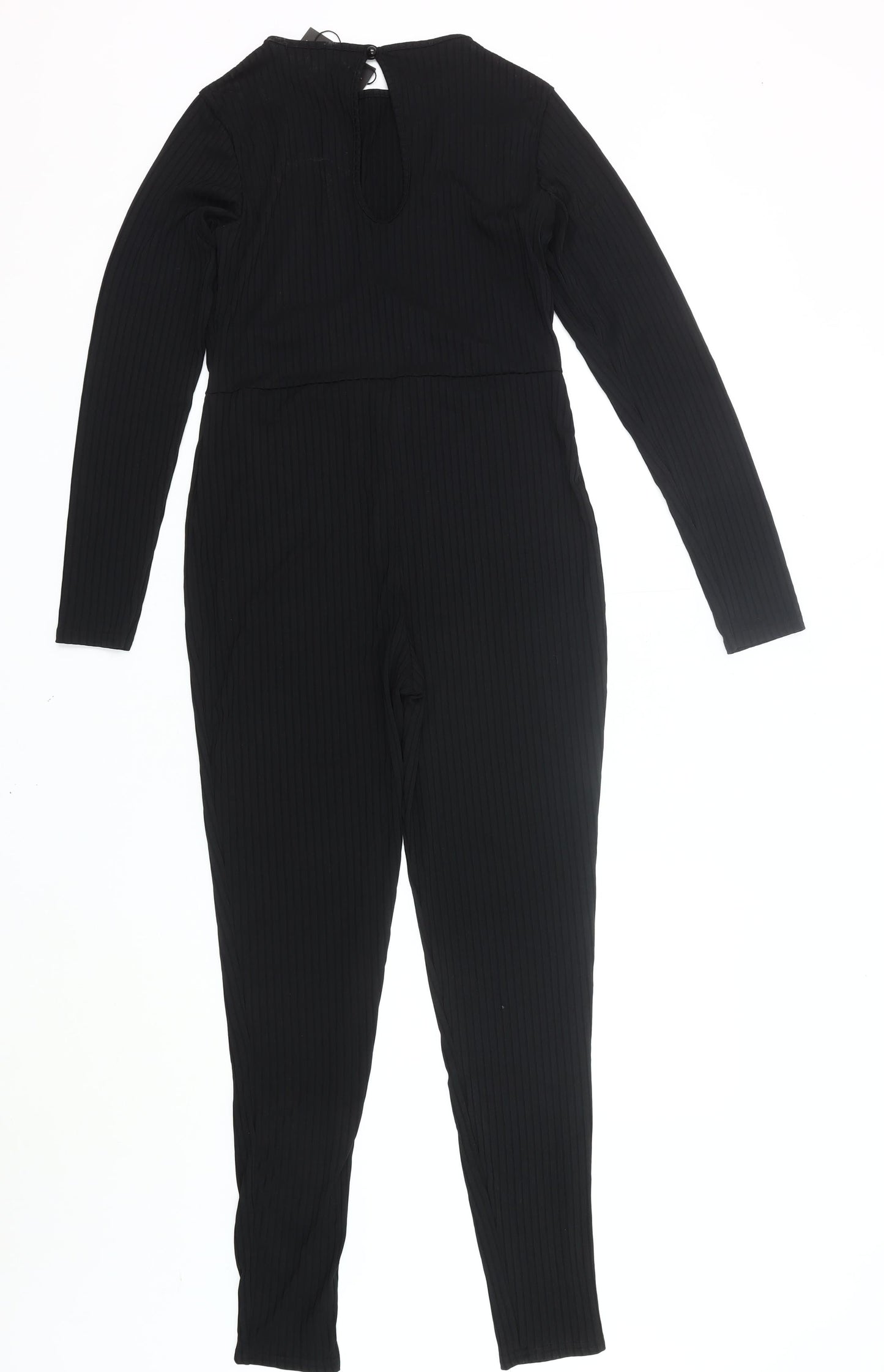PrettyLittleThing Women’s Black Slim Fit Long Sleeve Jumpsuit UK 12
