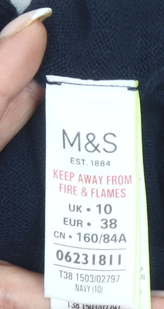 Womens UK Size 10 Marks and Spencer Blue Pullover Jumper