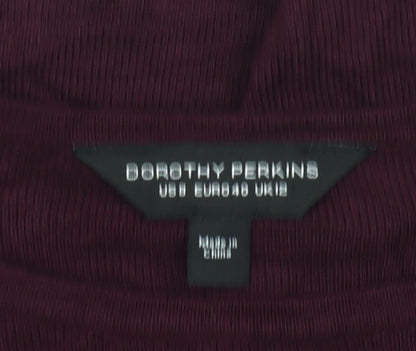Dorothy Perkins Women’s Purple Size 12 A-Line Knee Length Dress