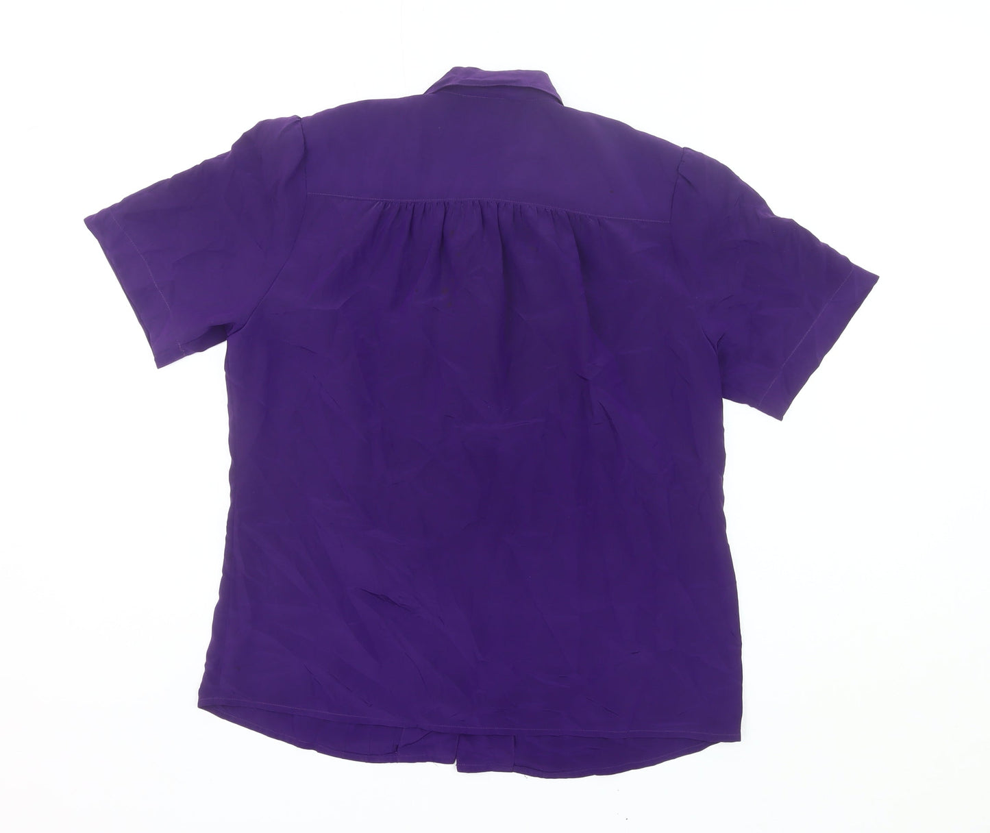 Claude Bennett Women’s Purple Petite Blouse Size 6 Short Sleeve
