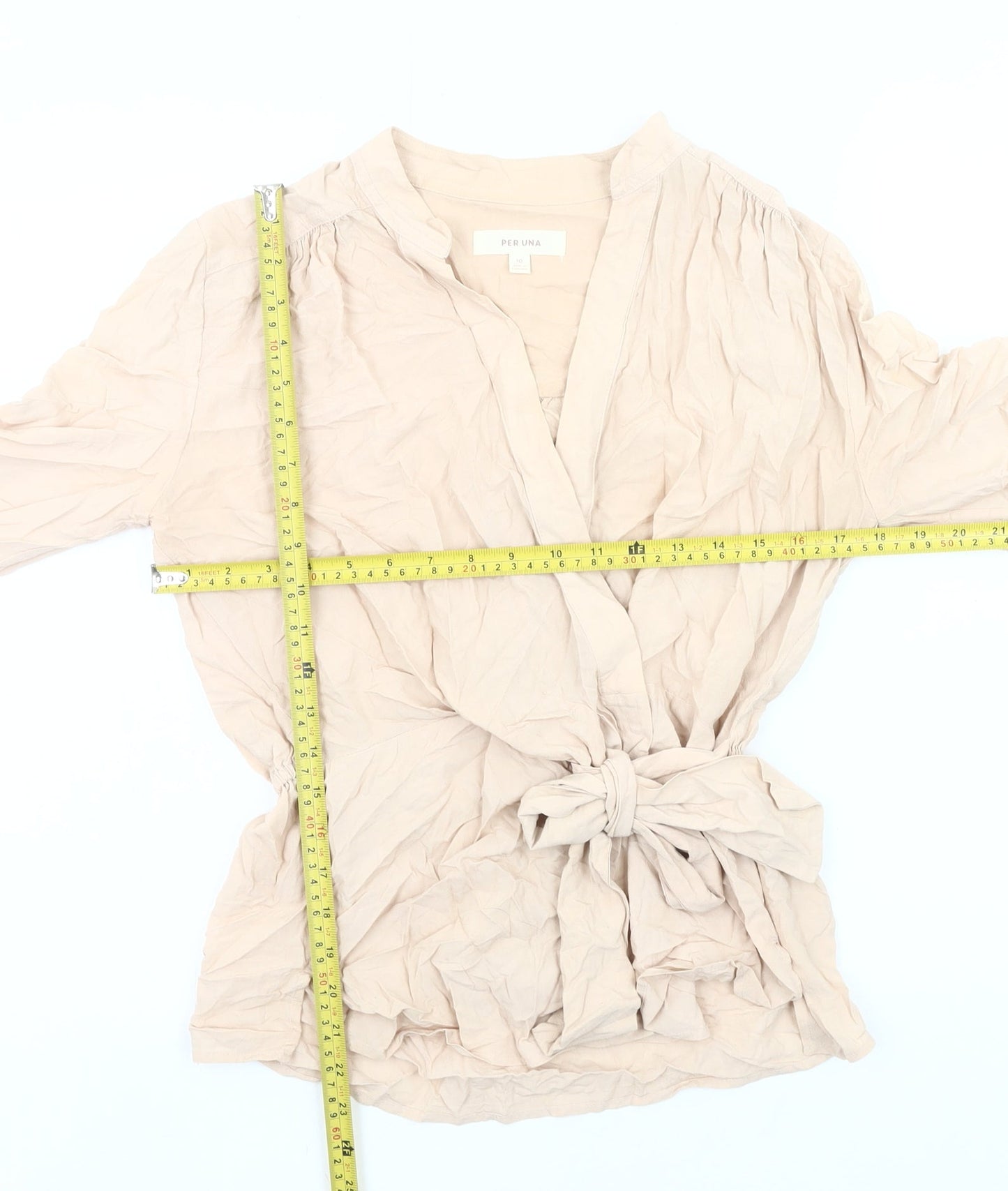 Marks and Spencer Per Una Women’s Beige Wrap Blouse Size 10