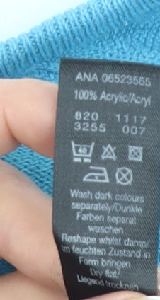 George Women’s Blue Striped V-Neck Short Sleeve Pullover Jumper Size 18