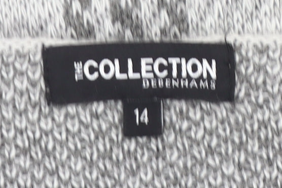 Womens UK Size 14 Debenhams Grey Cardigan Jumper