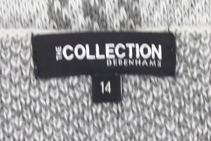 Womens UK Size 14 Debenhams Grey Cardigan Jumper
