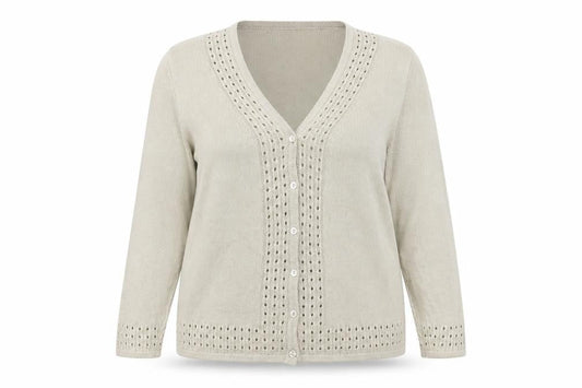 Womens UK Size 18 Damart Beige Cardigan Jumper