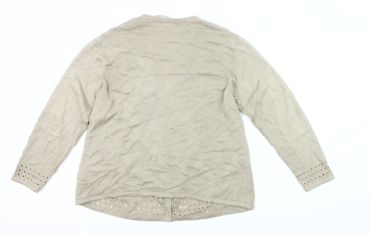 Damart Women’s Beige Cardigan Size 18 V-Neck Button Knit