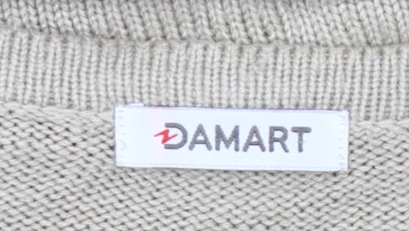 Damart Women’s Beige Cardigan Size 18 V-Neck Button Knit