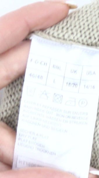 Damart Women’s Beige Cardigan Size 18 V-Neck Button Knit