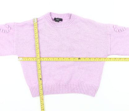 New Look Girls Purple Acrylic Knit Jumper Age 12-13 Pullover Long Sleeve