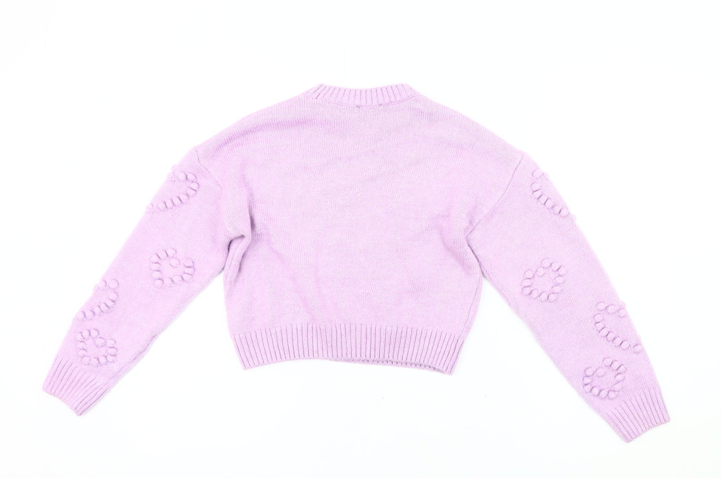 New Look Girls Purple Acrylic Knit Jumper Age 12-13 Pullover Long Sleeve
