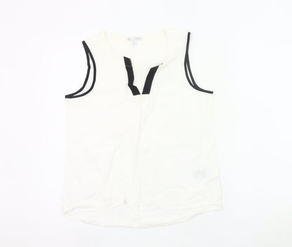 Gap Women’s White Linen Cotton Tunic Blouse Sleeveless UK 6
