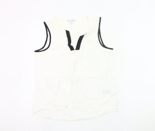 Gap Women’s White Linen Cotton Tunic Blouse Sleeveless UK 6