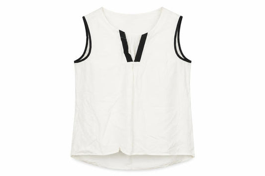Gap Women’s White Linen Cotton Tunic Blouse Sleeveless UK 6