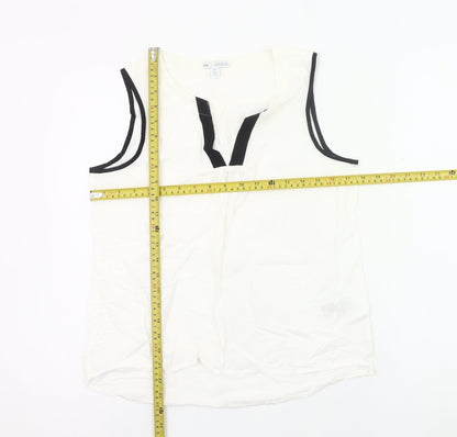Gap Women’s White Linen Cotton Tunic Blouse Sleeveless UK 6