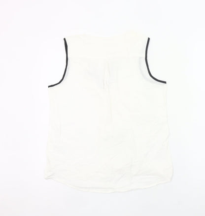 Gap Women’s White Linen Cotton Tunic Blouse Sleeveless UK 6