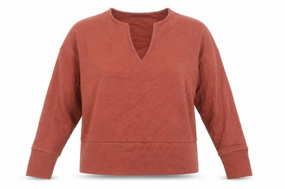 Next Women's Brown V-Neck Long Sleeve Jersey Blouse Size 12