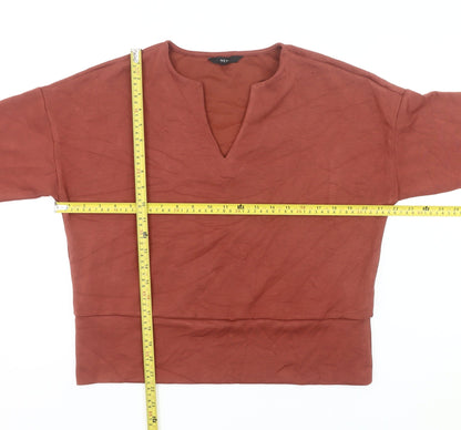 Next Women's Brown V-Neck Long Sleeve Jersey Blouse Size 12