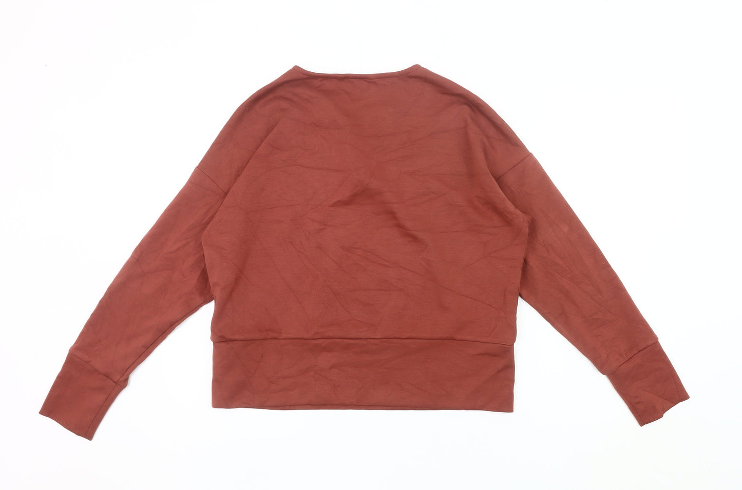 Next Women's Brown V-Neck Long Sleeve Jersey Blouse Size 12