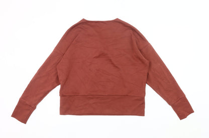 Next Women's Brown V-Neck Long Sleeve Jersey Blouse Size 12