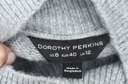 Womens UK Size 12 Dorothy Perkins Grey Pullover Jumper