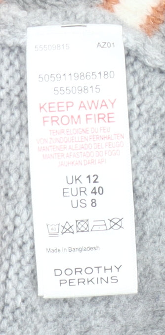 Womens UK Size 12 Dorothy Perkins Grey Pullover Jumper