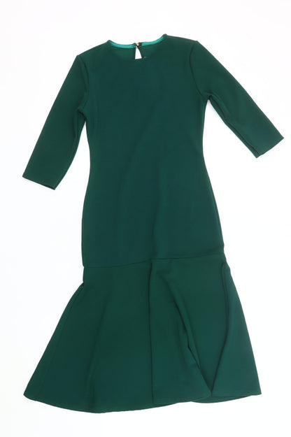 Club L London Women Green Midi Mermaid Dress UK 10