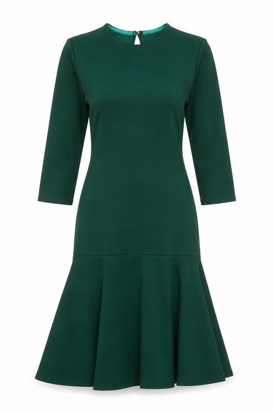 Front view of Club L London Women Green Midi Mermaid Dress UK 10