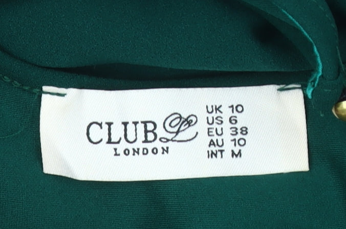 Club L London Women Green Midi Mermaid Dress UK 10